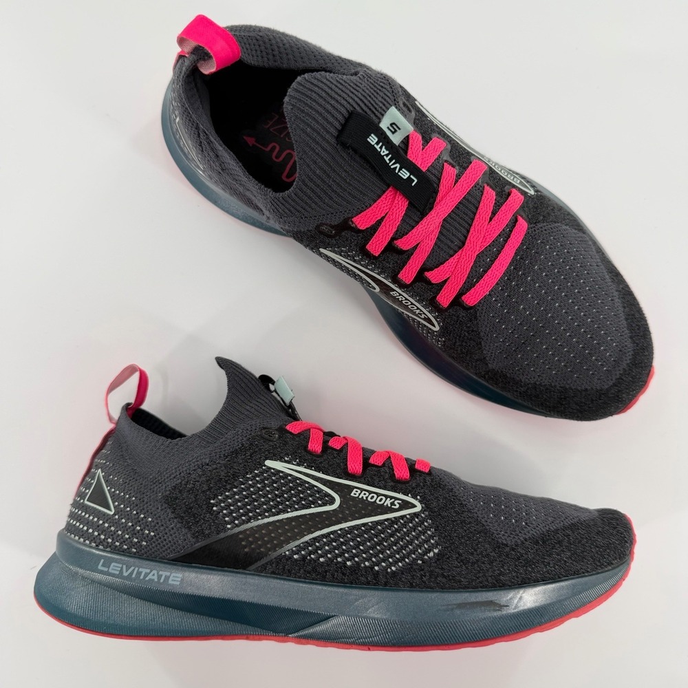 Brooks Levitate StealthFit 5 Women's 8 Running Shoes Black Pink DNA AMP 120359